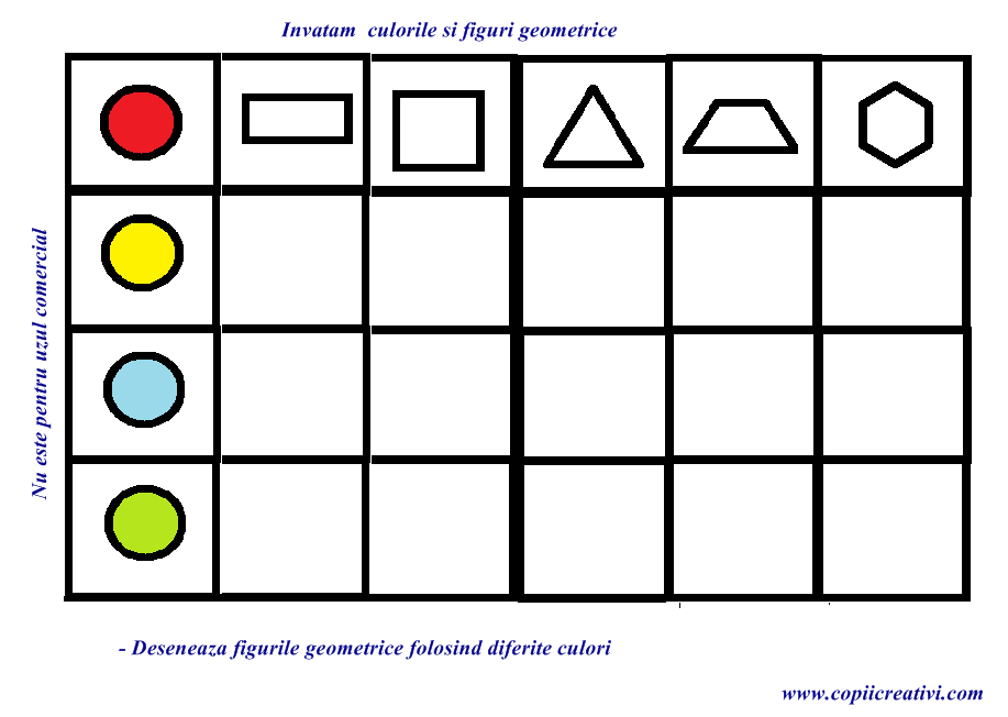 Tabelul Cu Figuri Geometrice Copii Creativi